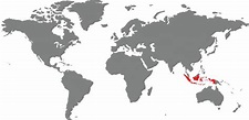 mapa de indonesia en el mapa mundial 10199556 Vector en Vecteezy