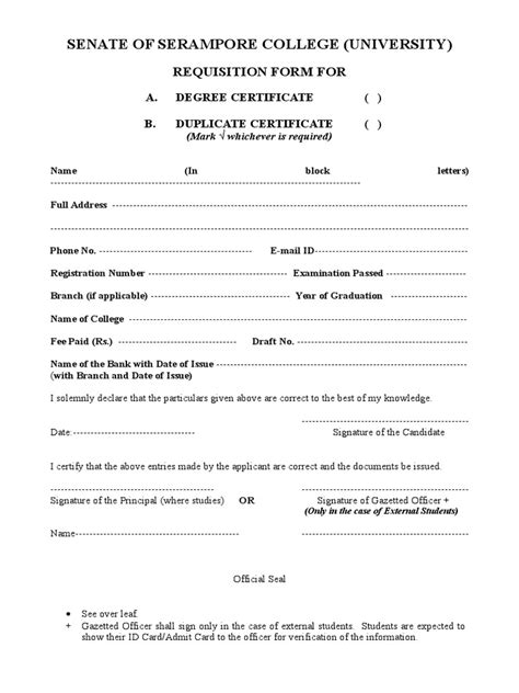 Form Degree Certificate And Duplicate Certificate 2009 Affidavit