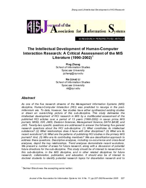 Pdf The Intellectual Development Of Human Computer Interaction