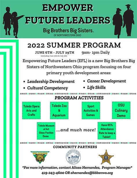Empowering Future Leaders Summer Program Big Brothers Big Sisters Of