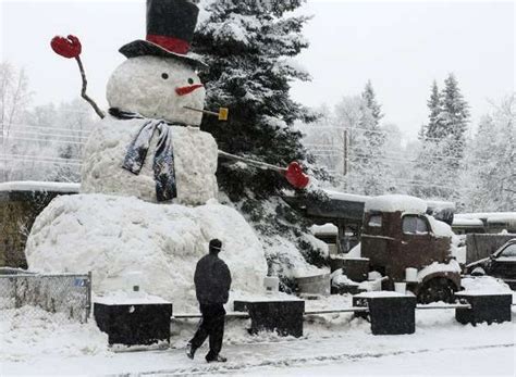 Giant Snowman Reappears Mysteriously In Anchorage