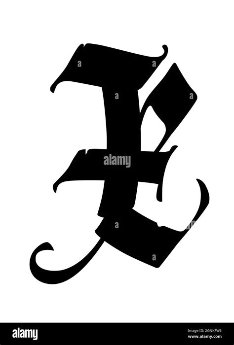 Letter X In The Gothic Style Vector Alphabet The Symbol Is Isolated