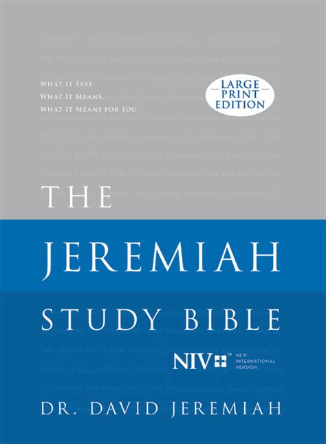 The Jeremiah Study Bible Niv Large Print Edition Hardcover By Dr