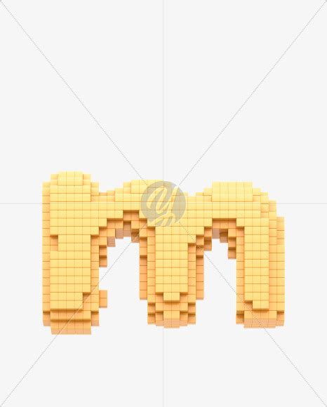 Letter M From Yellow Pixel Font On Yellow Images Creative Fonts