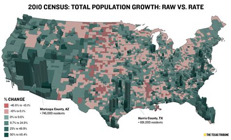 Maps Visualize Us Population Growth By County The Texas Tribune