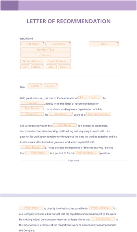 Letter Of Recommendation Template For Coworker Sign Templates Jotform