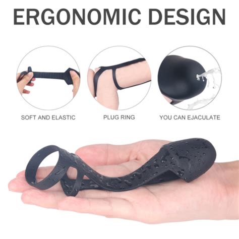 Ribbed Mens Penis Dual Cock Ring Male Penis Sheath Enhancer Sleeve Sex Toy Usa Ebay