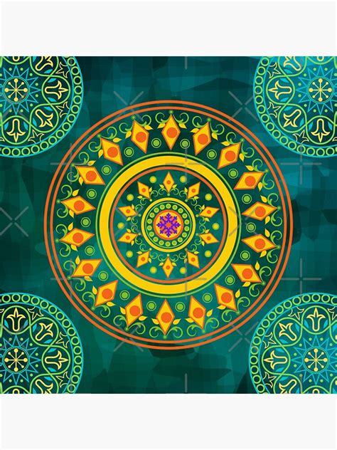 Vibrant Green Mandala Art Sticker By Raginiepte Redbubble