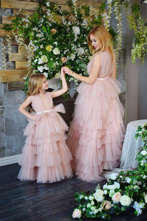 mother daughter matching dress pink tulle flower girl dress on storenvy