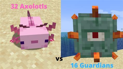 32 Axolotls Vs 16 Guardians Ultimate Battle Youtube