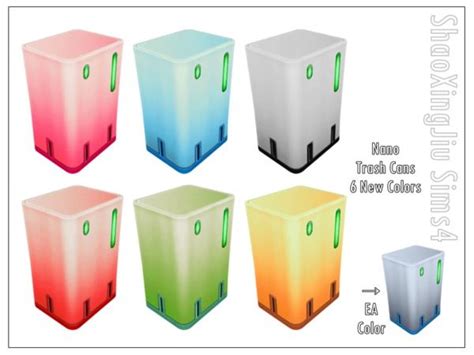 Jeisse197s Nano Trash Cans 6 New Colors Trash Cans Sims 4 Cc