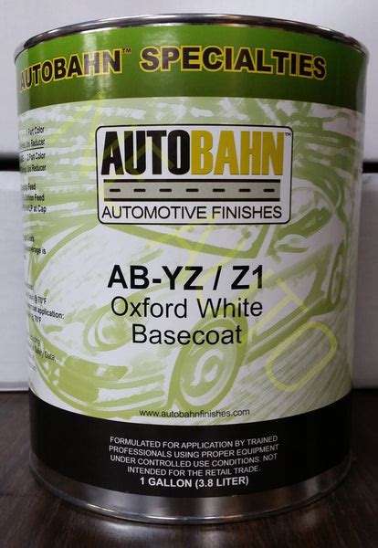 Ford Oxford White Yzz1 Basecoat Clearcoat Auto Body Shop Restoration