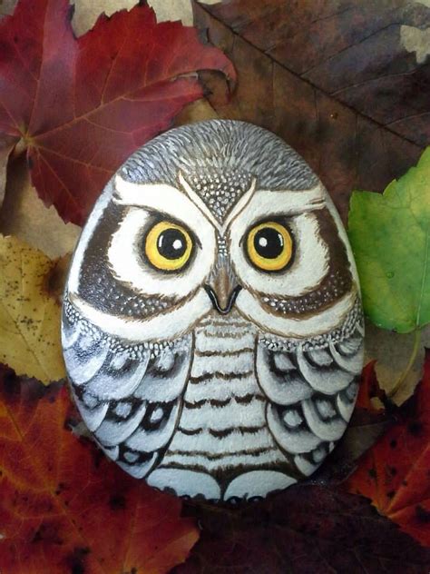 Owl Painted Rock Owl Painting Rock Painting Art Painted Rocks