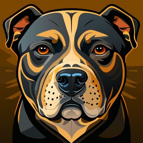 Premium Vector Dog Pitbull Vector Illustration
