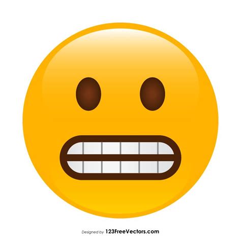 Grimacing Face Emoji Vector Https 123freevectors Com Grimacing