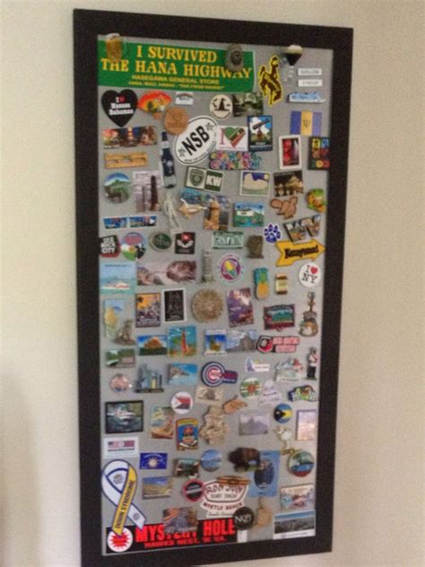 Framed Display To Hang Magnets Collected On Our Travels Too Many For