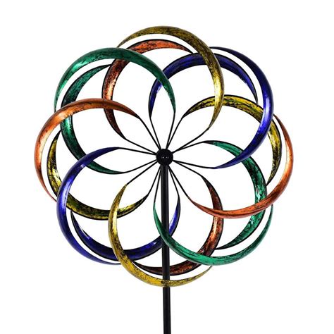 Outdoor Yard Custom Rainbow Flower Wind Spinner Vegi Best Garden Store