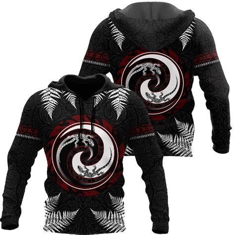 Buy Fashion New Aotearoa Maori Fern Koru Geckos Tattoo 3d Printed Hoodie Classic Jacket Hoodie