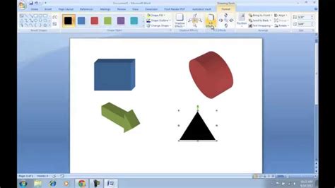 How To Make 3d Shapes In Microsoft Word Youtube