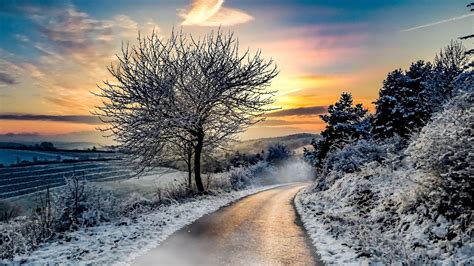 2560x1440 Winter Road Snow 1440p Resolution Hd 4k Wallpapers Images