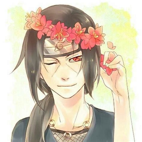 Itachi Uchiha Flower Crown Beauty Itachi Uchiha Naruto Bonito Fotos