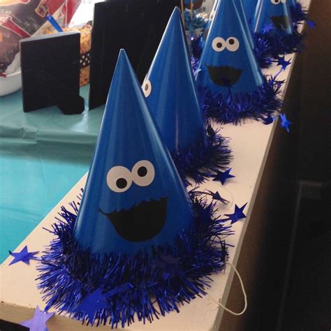 Set Of 9 Cookie Monster Party Hats Bonus Personalized Hat Etsy