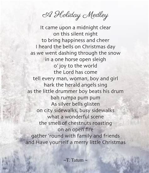 I Use This Every Year A Holiday Poem I Put Together Using Classic Holiday Songs Christmas
