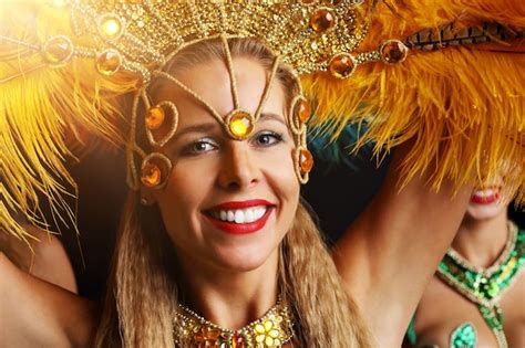Premium Photo Brazilian Women Dancing Samba Music At Carnival Party