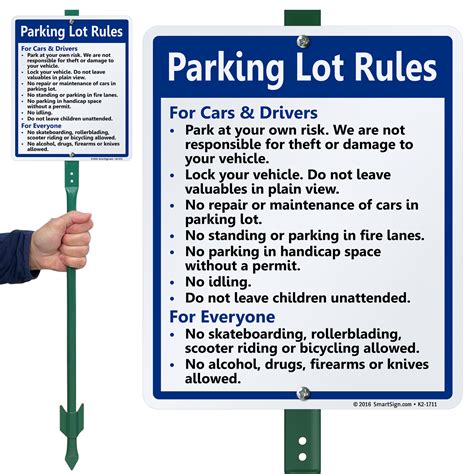Parking Lot Rules Signs Courtesy Parking Rules Signs