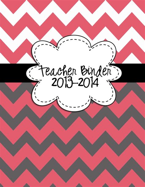 Editable Teacher Binder Covers Any Year Dark Pink And Gray Chevron Back
