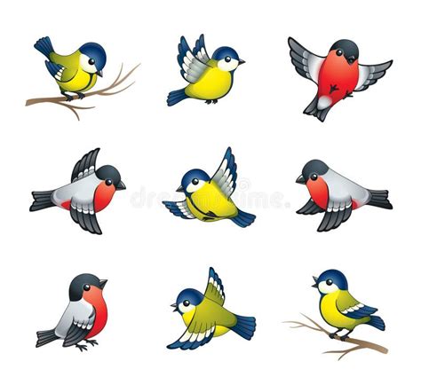 Winter Birds Illustration Stock Vector Illustration Of Birds 21557677