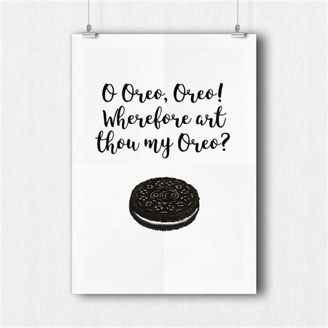 Oreo Funny Kitchen Pun Print Kitchen Decoration Printable Kitchen