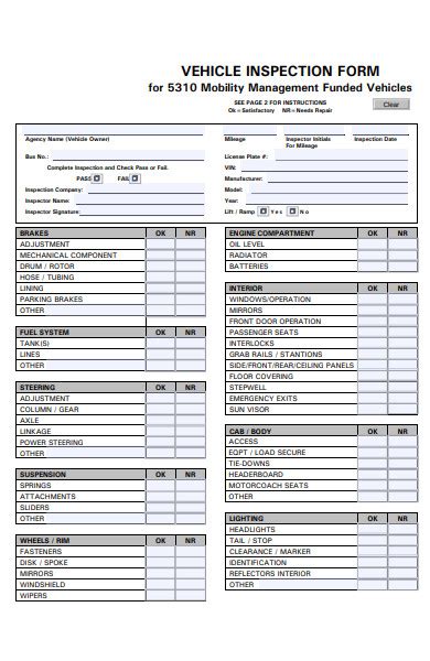 Free Printable Driver Vehicle Inspection Report Form Vrogue