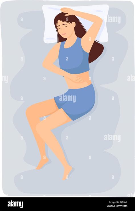 woman sleeps girl in pajamas sleeping on bed vector illustration stock vector image and art alamy