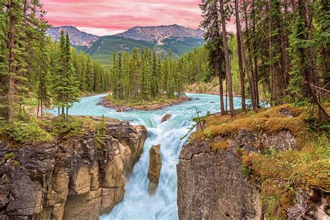 Giant Photo On Canvas Alberta Print Sunwapta Falls Jasper National Park