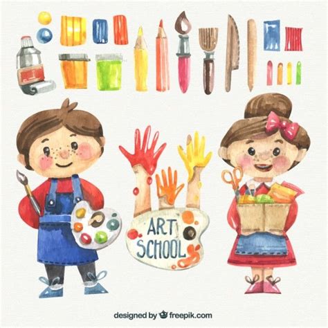 Art School Material School Materials Watercolor Art Journal