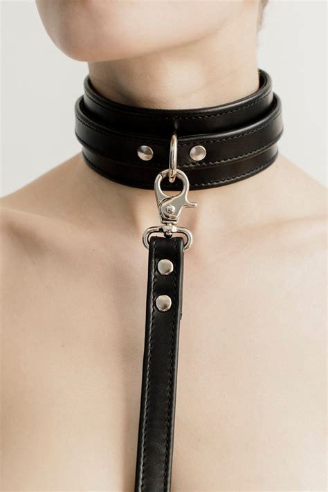 Collar Dita Black Bdsm Gear Submissive Collar Leather Choker Etsy