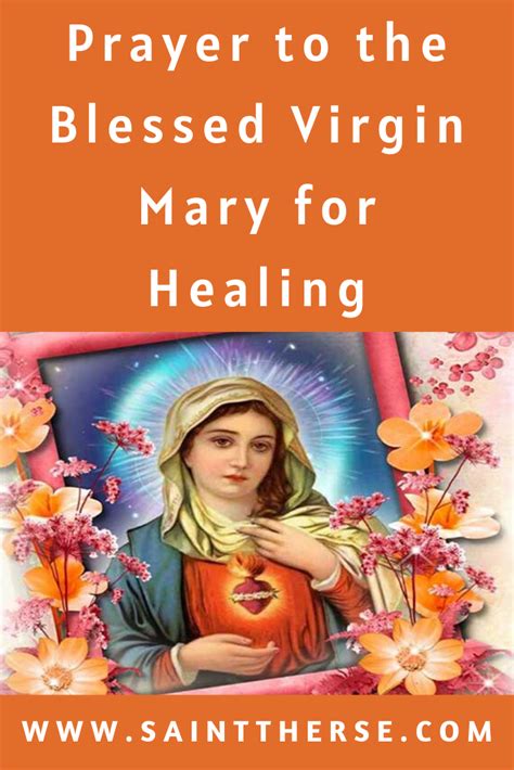 Prayer To The Blessed Virgin Mary For Healing Catholic Healingprayer