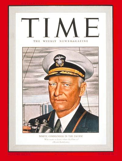 Time Magazine Cover Admiral Chester Nimitz May 18 1942 Admirals
