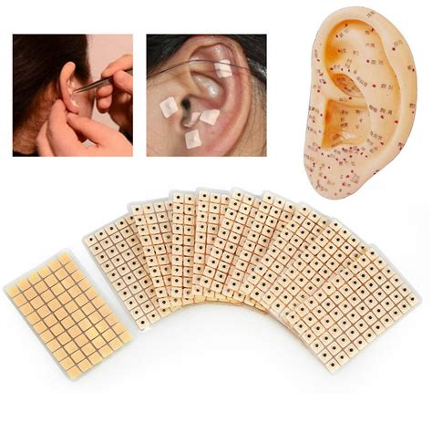 Walfront Women Disposable Ear Press Seeds Acupuncture Vaccaria Plaster