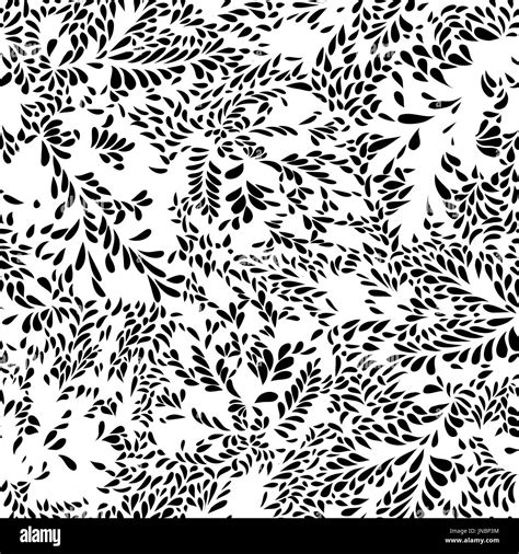 Abstract Floral Seamless Pattern With Leaves Swirl Floral Doodle