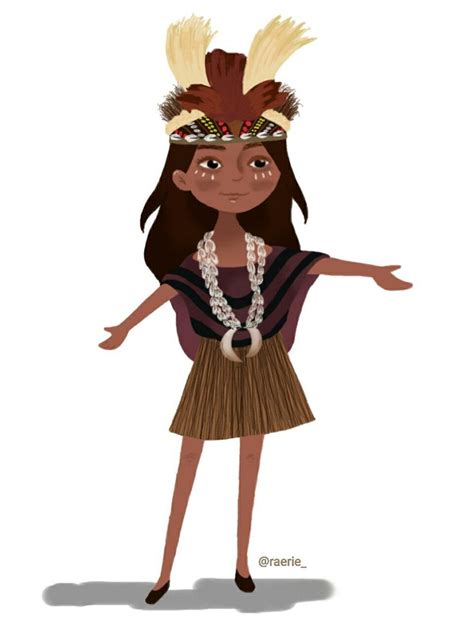 Papua Girl Papua Indonesia Illustration Character Ilustrasi Karakter Sejarah Seni Animasi