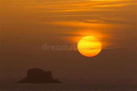 Sunset Over Filfla Stock Image Image Of Southwest Horizon 48329287