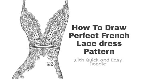 How To Draw Perfect French Lace Dress Pattern I With Quick And Easy