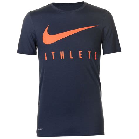 Mens Nike Athletic Dry T Shirt Blue T Shirts Nielsen Animal