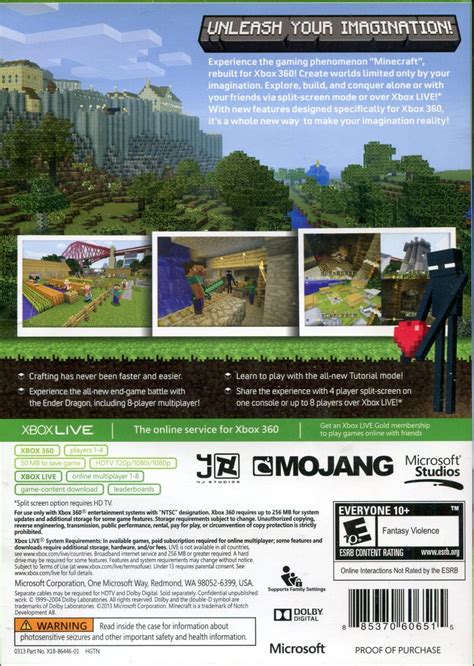 Minecraft Xbox 360 Edition 2012 Box Cover Art Mobygames
