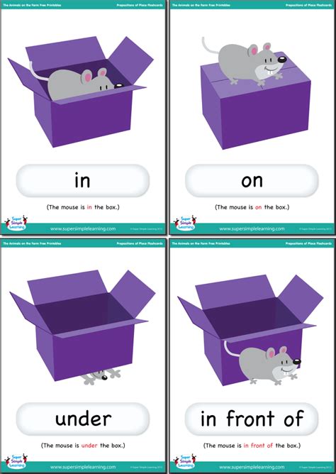 Free Printable Preposition Flashcards Templates Printable Download