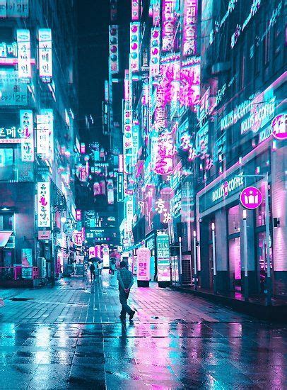 High definition desktop wallpaper can make your computer and mobile device look cool. 'Future Rain' Poster by Steve Roe | City aesthetic, Neon noir, Neon aesthetic