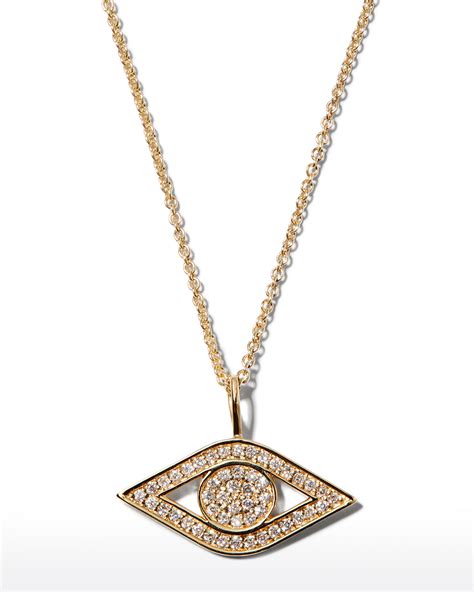 Sydney Evan K Yellow Gold Small Diamond Evil Eye Necklace Neiman Marcus