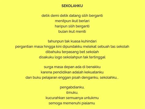 Pengertian puisi adalah bentuk karya sastra yang mengungkapkan pikiran dan perasaan penyair secara imajinatif. Contoh Lengkap Teks Puisi Tentang Pendidikan Dan Sekolah ...
